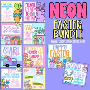 Neon Easter Social Media Bundle - Digital nedladdning - Interaktiv grafik för småföretag
