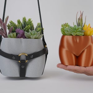 Large Booty Planter and Boob Hanging Planter with Harness