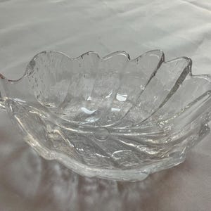 Swedish Orrefors Glass Leaf Bowl