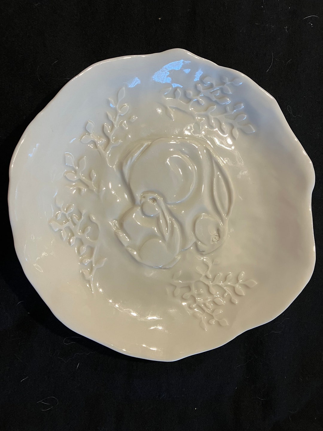 Crystal Rabbit Plate White Rabbit Plate - Etsy