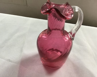 Fenton Cranberry Glass Creamer