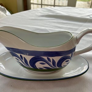 Herend Village Pottery Gravy Boat with Underliner