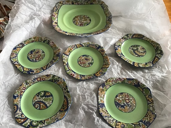 Coronet England Floral and Paisley Dessert/cake Set - Etsy
