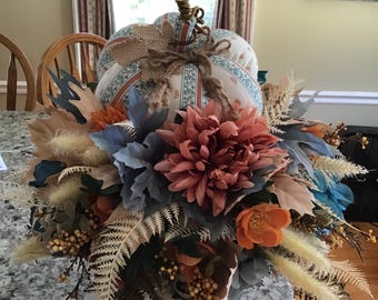 Fall Pumpkin Candlestick Centerpiece
