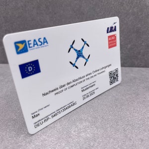 A1/A3 drone driving license, ID card, print on plastic card, drone LBA, license, proof of competence, also A2, Switzerland and EU, image 2