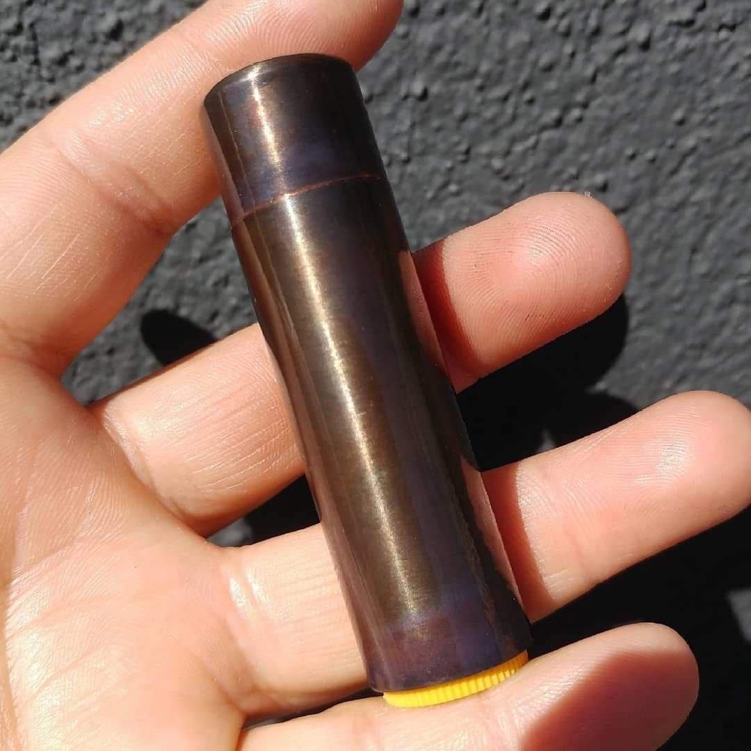 Copper Lip Balm Sleeve With Dark Patina/edc/edc Gear/edc Gift/lip Care