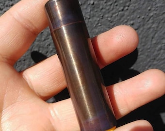 Copper Lip Balm sleeve with dark Patina/Edc/Edc gear/Edc gift/Lip care/Everyday carry/Tactical gear/Tactical gift/Copper sleeve/Tactical edc