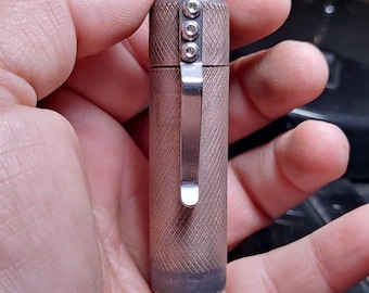 Copper Knurl Lip Balm sleeve with a pocket clip/Edc/Lip Balm Holder/Edc gear/Edc gift/Tactical lip balm/Tactical gear/Tactical gift/Lip care