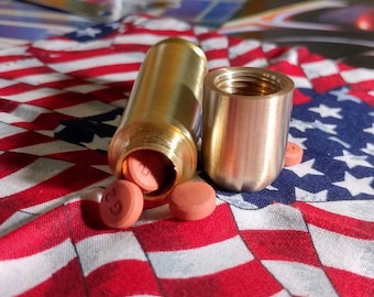 Brass 50cal Waterproof Holder/Edc holder/Edc gear/Tactical gift/Tactical holder/Brass container/Everyday carry/Tactical edc/Everyday gear