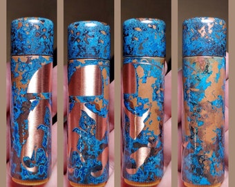 Funda de bálsamo labial de cobre con diseño de naufragio/Edc/Equipo de Edc/Regalo de Edc/Regalo táctico/Equipo táctico/Edc táctico/Porte diario/Edc de cobre/Cuidado labial