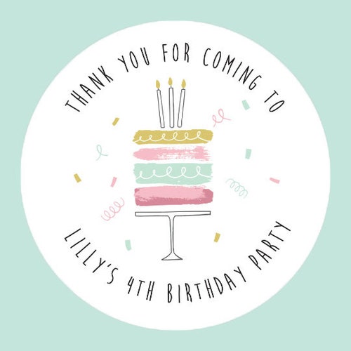 Personalised Childrens Party Bag Stickers Party Thank You Etsy UK