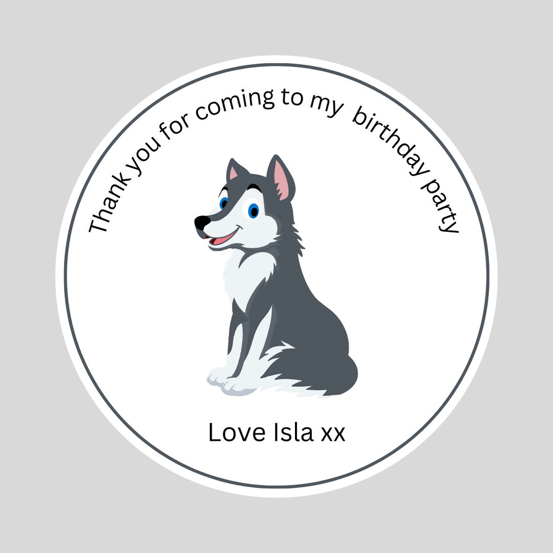 Personalised Wolf Stickers Party Bag Cute Kids Thank You Birthday Party