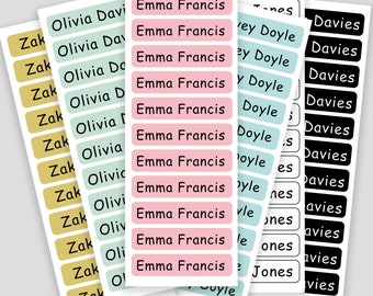 Pastel Name Labels Personalised Waterproof Stickers Organiser for Lunch Boxes Water Bottles Kids School Tags