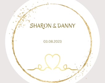 Wedding Stickers Personalised Gold Glitter Wedding Thank You Labels Save  The Date Favours