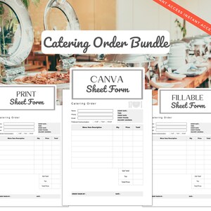 Bearbeitbares Caterer, Minimalistisches Caterer, Bearbeitbar mit Canva, Bearbeitbares Gastronomie Bestellformular, Diy Form