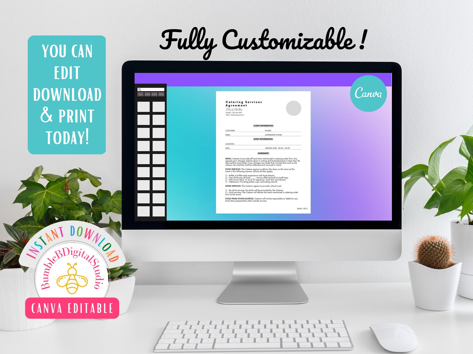 Catering Agreement, Catering Template, Contract Template, Catering ...