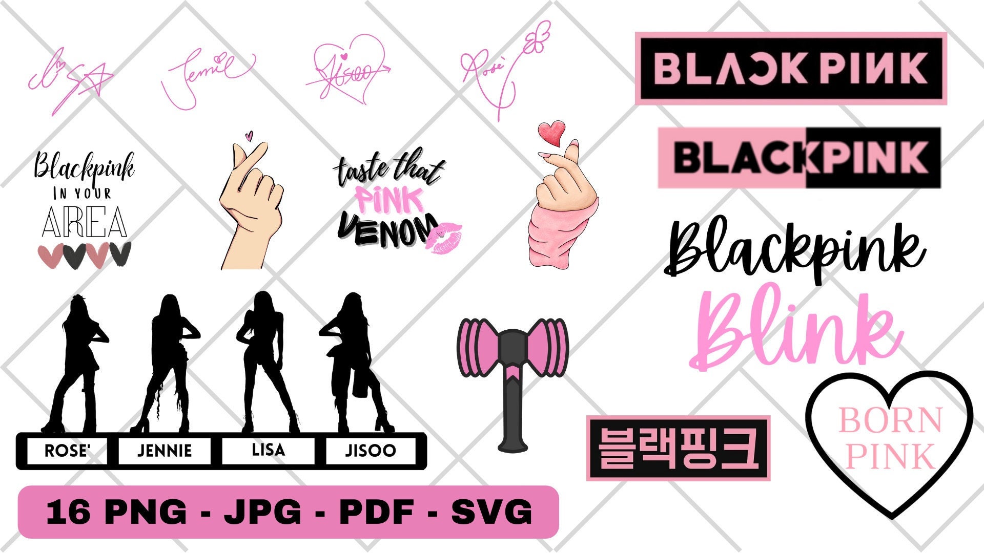 Blackpink Blackpink Svg Blackpink Stickers Instant Etsy Denmark | Hot ...