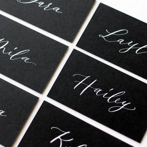 Modern Calligraphy Name Cards, hand lettered place cards for weddings, baby shower, dinner, parties, calligraphy service, custom calligraphy