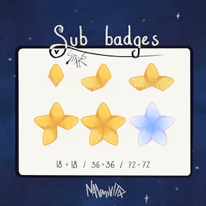 Star Twitch Sub/Bit Badges - Artwork, Graphics for Streamers