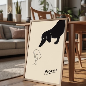 Dachshund Picasso Poster, Minimalist Wall Art Dog Line Art, Modern Wall Decor, Sausage Dog Print, Gift, Funny, Dog Mom Dad