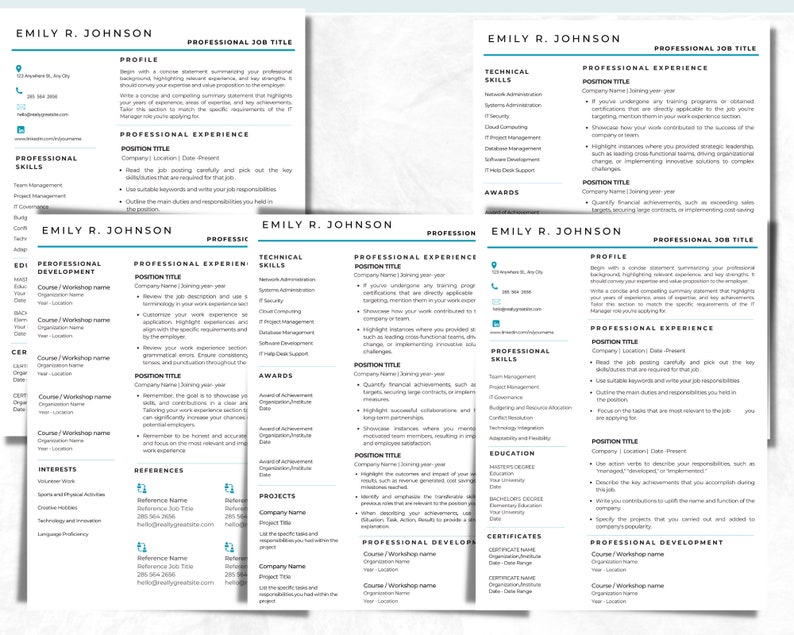 Creative Resume Template for Word Modern CV Template Professional Resume Template Instant Download image 8