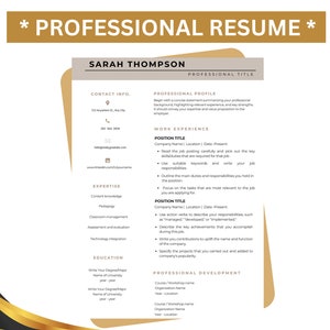 Modern CV Template | Professional Resume Template | Instant Download | Creative Resume Template for Word + Free Cover Letter
