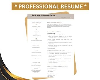 Modern CV Template | Professional Resume Template | Instant Download | Creative Resume Template for Word + Free Cover Letter