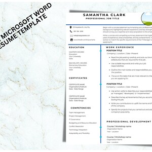 Headshot Resume Template with photo, Resume CV Template for Word, Resume with picture, Curriculum Vitae Template Word Format