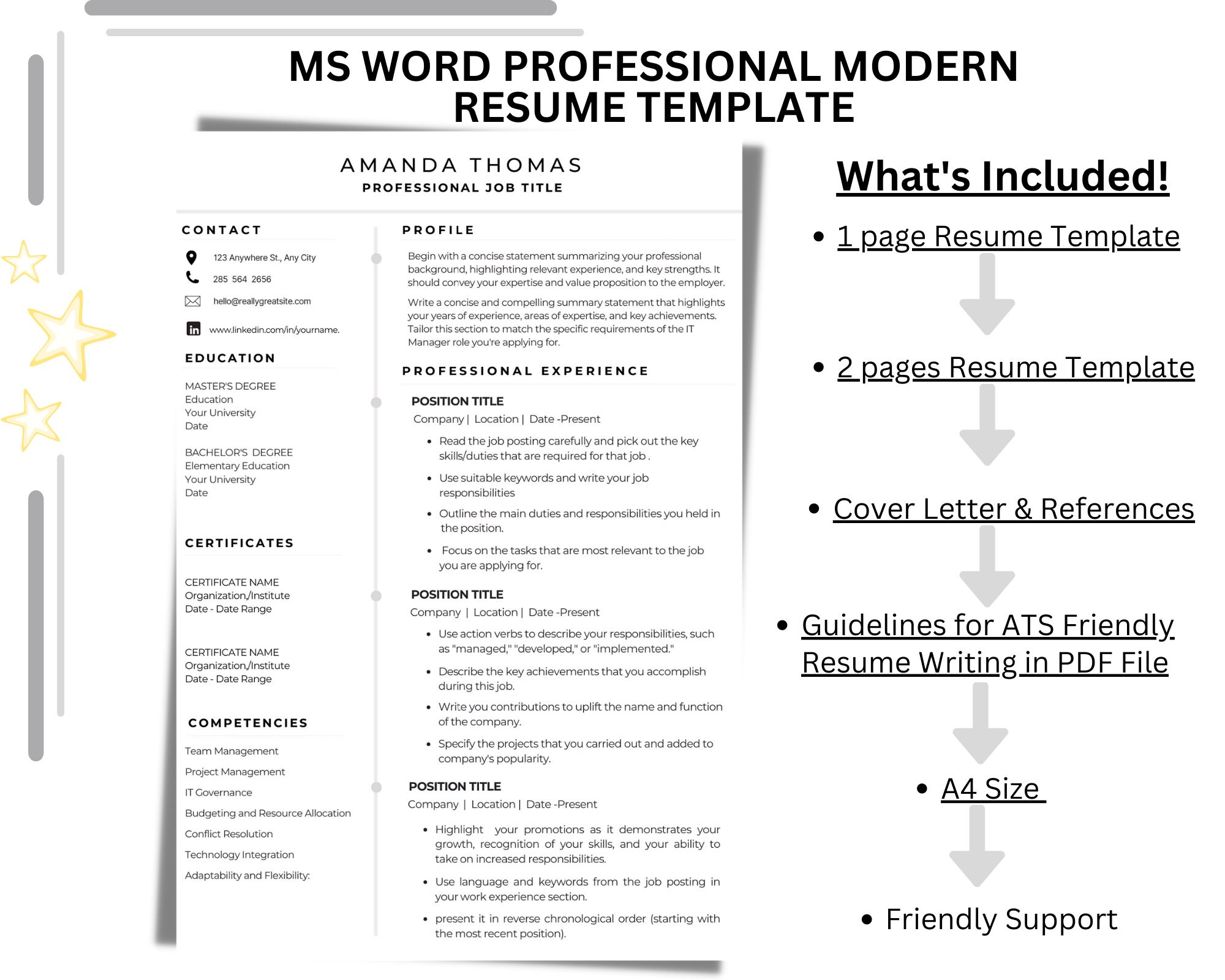 Modern Professional Resume Word - Il Fullxfull.4957010100 12xn 