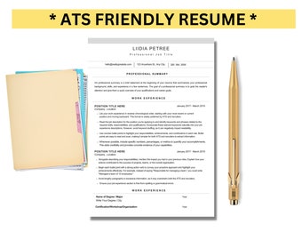 ATS Friendly Resume Microsoft Word Template, Boost Applications with Cover Letter, References Template,Word Resume Template Instant Download