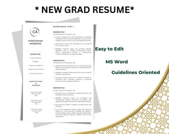 Currículum vitae de nuevo graduado con carta de presentación, palabra de currículum. Plantilla de CV profesional, ejecutivo minimalista, plantilla de CV gratis, Curriculum Vitae