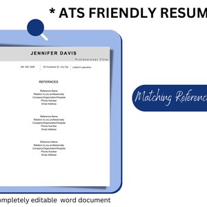 ATS Resume Template Word, Pages, Modern Executive Resume, Minimalist ...