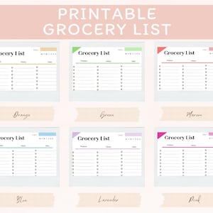 Organize Your Shopping with Printable/digital grocery list, Simple Shopping List Template