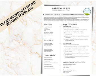 Headshot Resume Template with photo, Resume CV Template for Word, Resume with picture, Curriculum Vitae Template Word Format