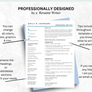 Creative Resume Template for Word Modern CV Template Professional Resume Template Instant Download image 5