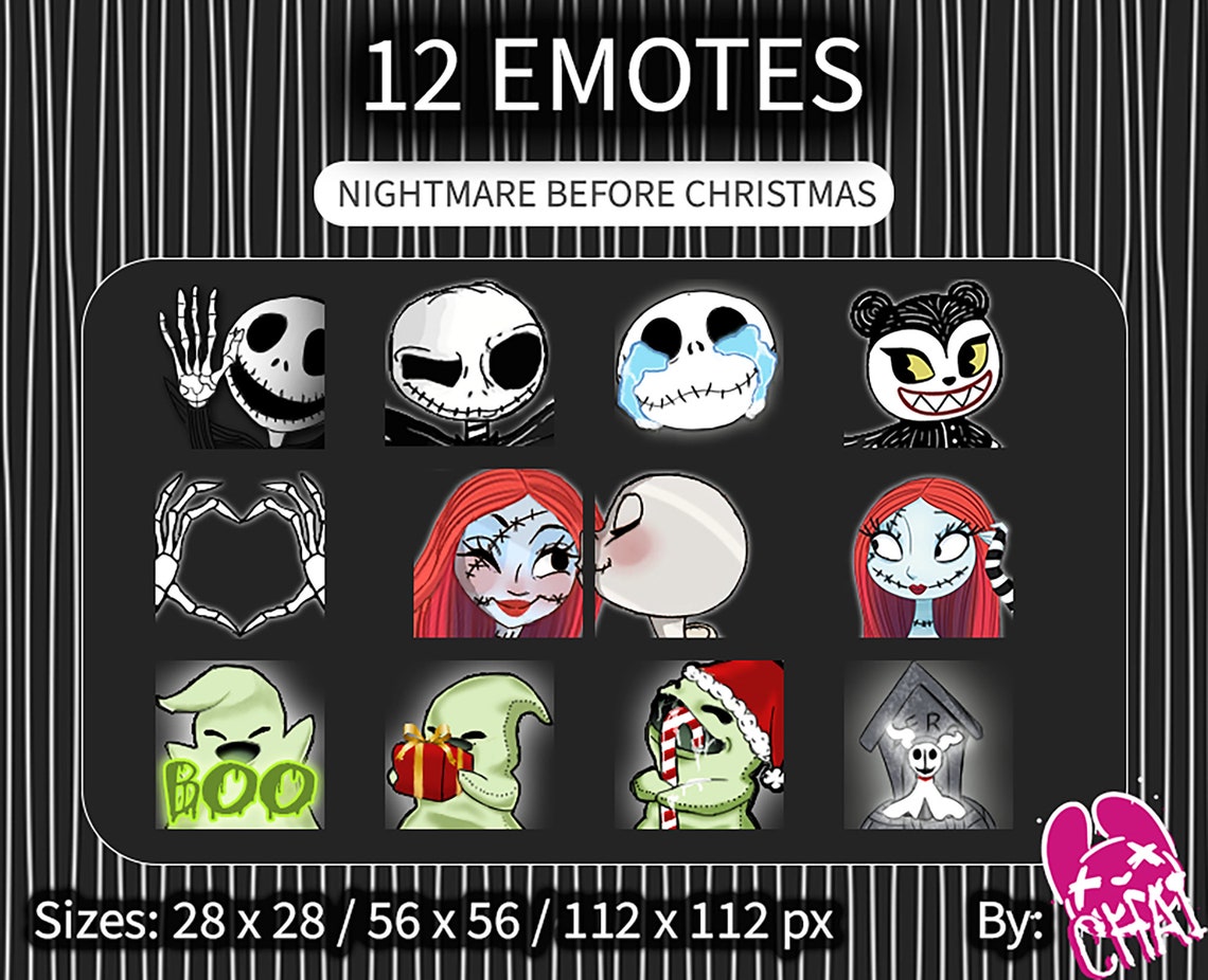 Nightmare Before Christmas Emotes Etsy