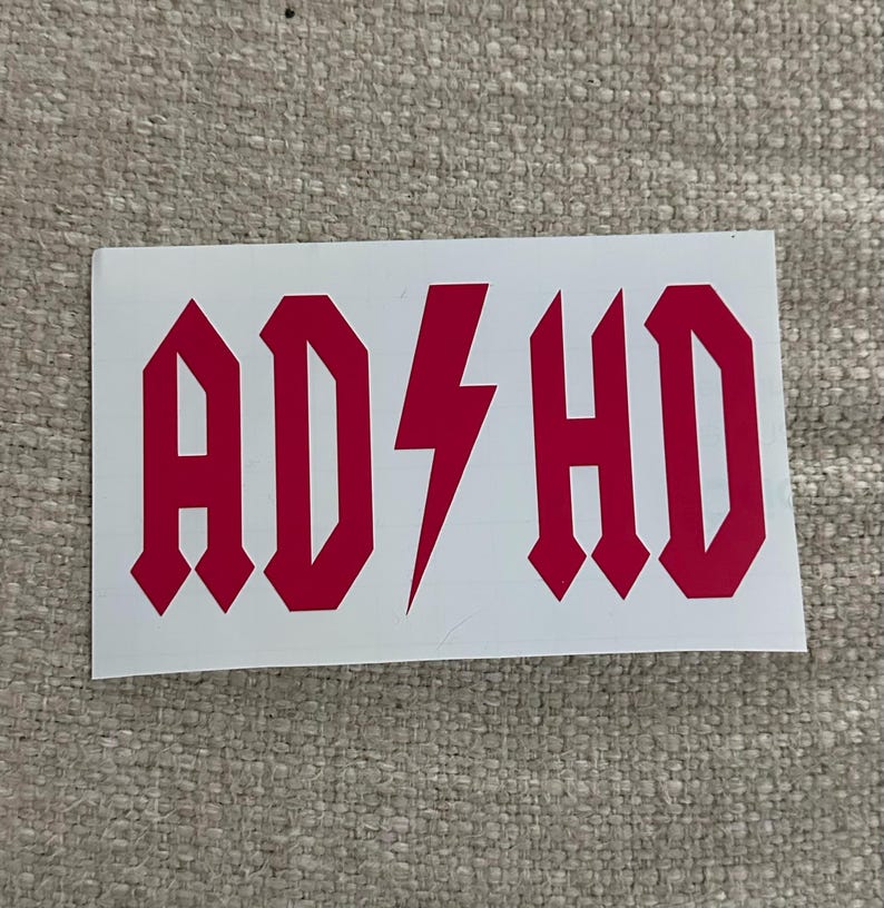 ADHD/ACDC Car Decal - Etsy