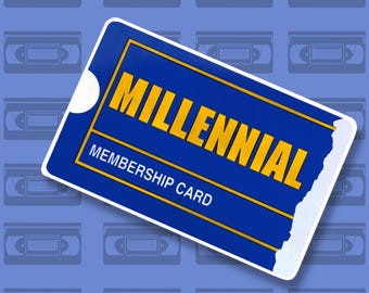 Millennial Membership Card Sticker: Retro Blockbuster Inspired waterproof sticker