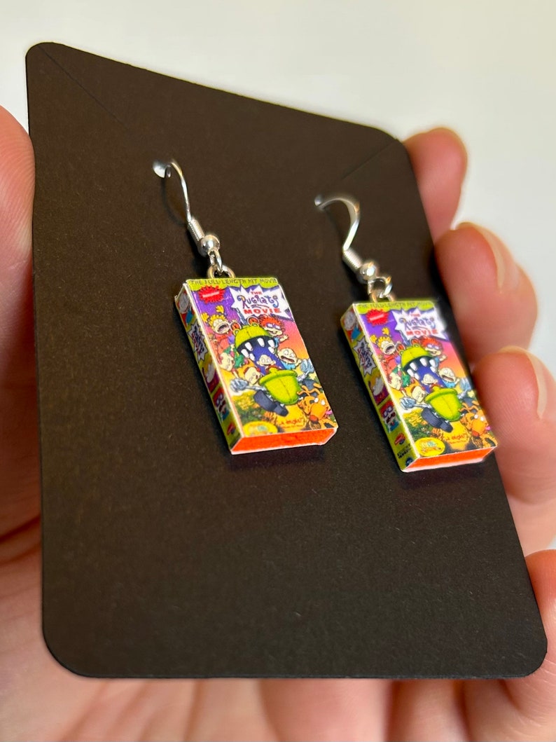 Nostalgic, customizable, handmade, VHS movie earrings image 3