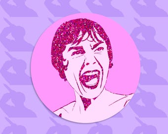 Pegatina con purpurina rosa inspirada en Psicosis - Arte de películas de terror