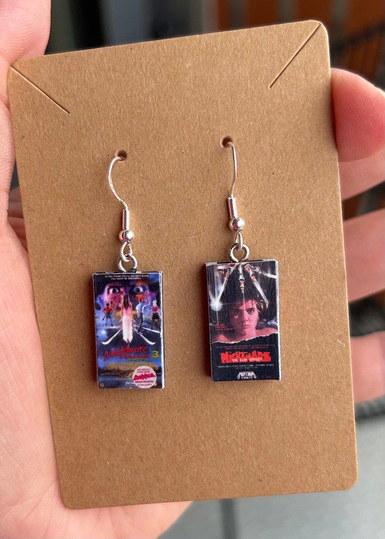 Nostalgic, customizable, handmade, VHS movie earrings image 6