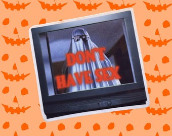 2.5” Horror Movie Rules Sticker: Funny Halloween Inspired Decal