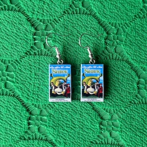 Shrek VHS earrings