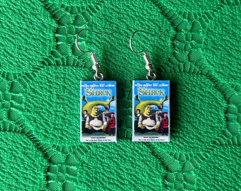 Shrek VHS earrings