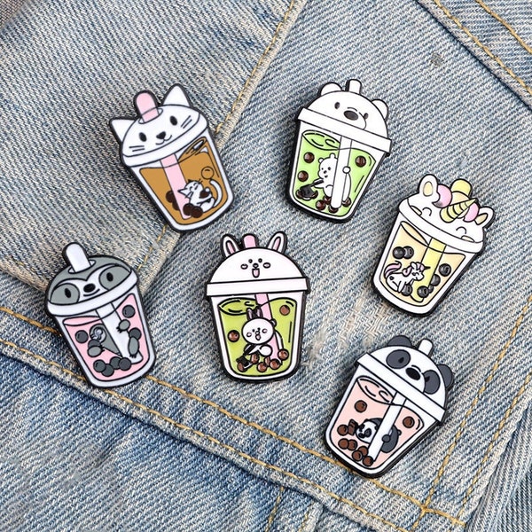 Bubble Tea Enamel Pin Etsy