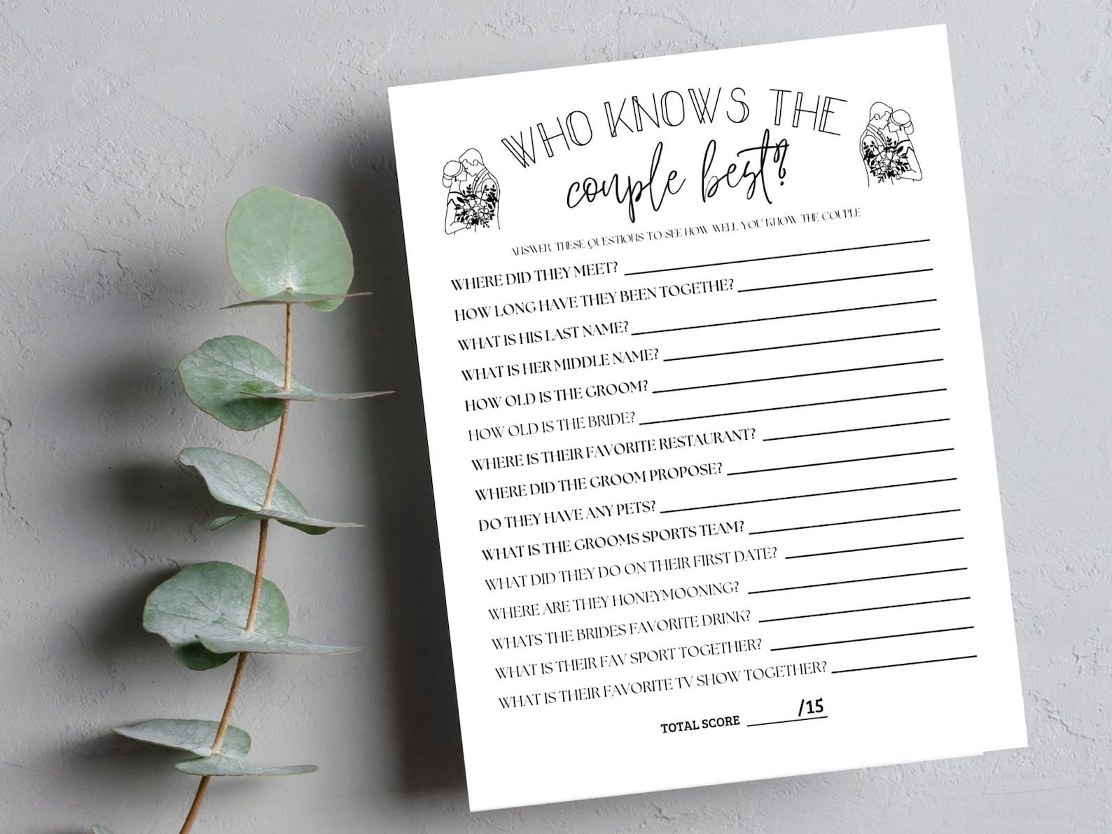 Printable Bridal Shower Game Templates (4) Etsy