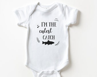 Baby Onesie I'm the Cutest Catch, Baby Onesies Fishing, Baby Clothes Fishing, Baby Announcement Fishing, Cute Baby Onesie, Fishing Baby Gift