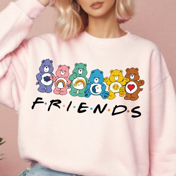 Care Bear Friends svg png, Cartoon Friends Nostalgia Shirt, Friends 80's Cartoon Characters png, Vintage Care Bear png, 80s Cartoons svg png