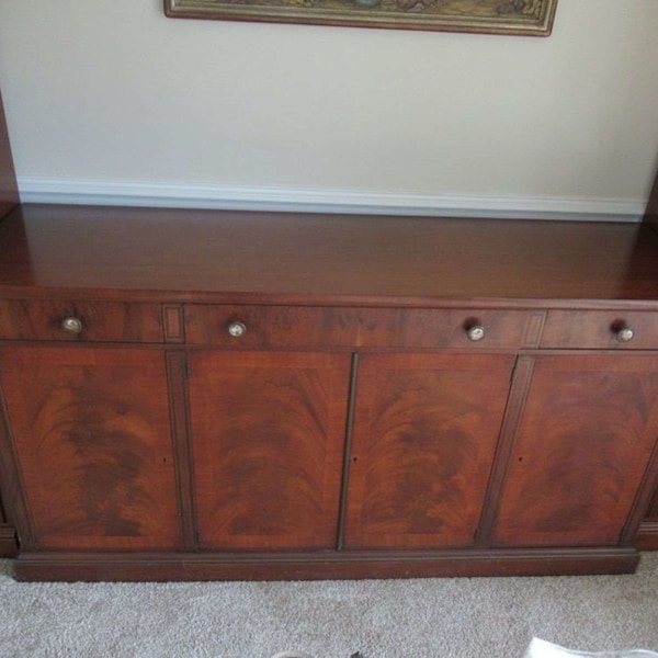 Gorgeous 1800's Antique Mahogany Buffet ~ Credenza WILLIAM A BERKELEY FURNITURE Company. This piece has 4-Door, 7-drawer (center-piece-only)