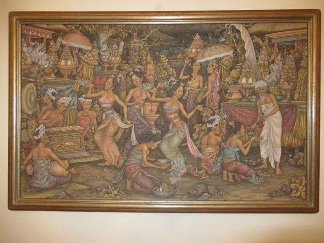 Signed Original Vintage 1930-1950 Painting by I Wayan